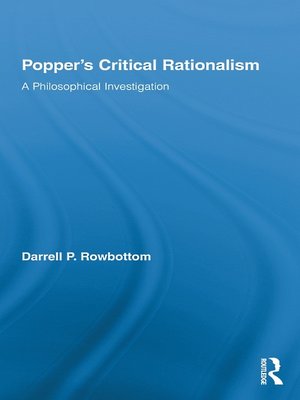 cover image of Popper's Critical Rationalism
